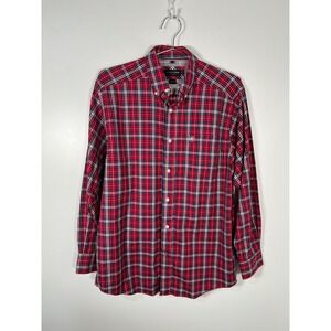 Ariat Pro Series Mens Red White Blue Plaid Western Button Down Shirt Medium
